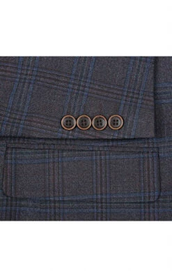 (42R) Wool Blend Plaid Pattern Regular Fit 2 Button Blazer In Burgundy -Outlet Suit Refined Store 4 1987762b 5343 47f4 aa9f 012a78ba9dee