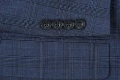 San Gemini Collection - 3 Piece Suit 2 Buttons Blue Glen Plaid Regular Fit -Outlet Suit Refined Store 4s