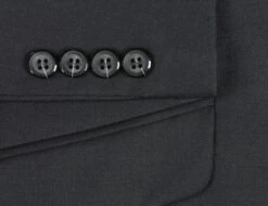 Bevagna Collection - Black 100% Virgin Wool Regular Fit Pick Stitched 2 Piece Suit -Outlet Suit Refined Store 5 1