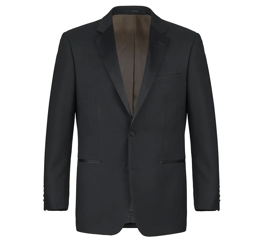 Classic Black Regular Fit 100% Wool Tuxedo Suit 3 Classic Black Regular Fit 100% Wool Tuxedo Suit - Image 3