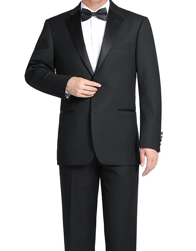 (42R) Classic Black Regular Fit 100% Wool Tuxedo Suit 1 (42R) Classic Black Regular Fit 100% Wool Tuxedo Suit