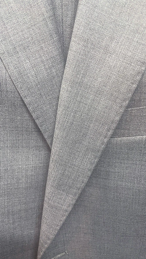 Bevagna Collection - Light Gray 100% Virgin Wool Regular Fit Pick Stitched 2 Piece Suit 2 Bevagna Collection - Light Gray 100% Virgin Wool Regular Fit Pick Stitched 2 Piece Suit - Image 2