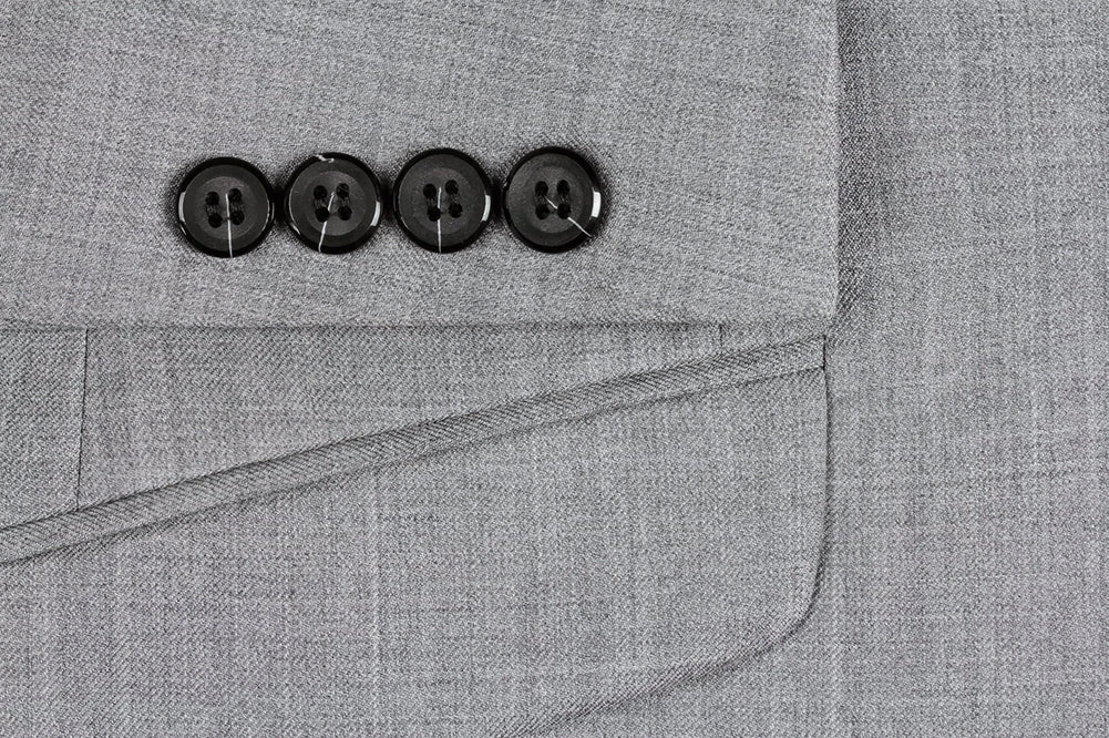 Bevagna Collection - Light Gray 100% Virgin Wool Regular Fit Pick Stitched 2 Piece Suit 5 Bevagna Collection - Light Gray 100% Virgin Wool Regular Fit Pick Stitched 2 Piece Suit - Image 5