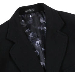 English Laundry Black Fall/Winter Essential Slim Fit Overcoat Wool Blend -Outlet Suit Refined Store 53 01 001 3