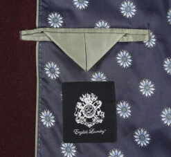 English Laundry Burgundy Fall/Winter Essential Slim Fit Overcoat Wool Blend -Outlet Suit Refined Store 53 01 700 5