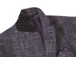 Slim Fit Stretch Wool Linen Blend Tweed Plaid Blazer -Outlet Suit Refined Store 563 3 3