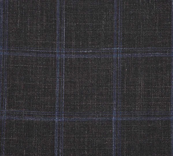 Regular Fit Wool & Linen Brown Plaid Blazer 2 Regular Fit Wool & Linen Brown Plaid Blazer - Image 2