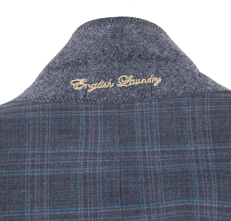 English Laundry 2-Piece Gray Plaid Wool Blend Slim Fit Dress Suit 6 English Laundry 2-Piece Gray Plaid Wool Blend Slim Fit Dress Suit - Image 6