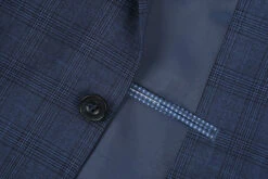 San Gemini Collection - 3 Piece Suit 2 Buttons Blue Glen Plaid Regular Fit -Outlet Suit Refined Store 5s