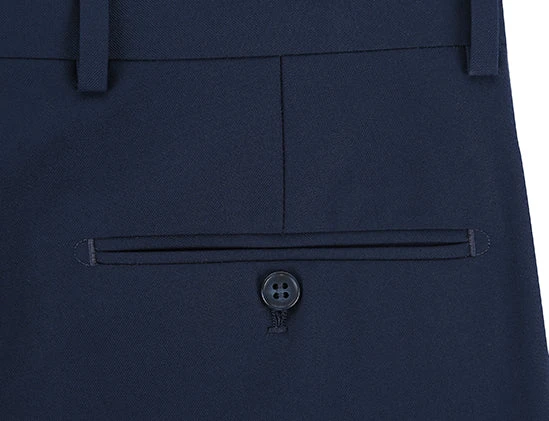 Dress Pants Regular Leg Un-Hemmed Bottoms In Navy 3 Dress Pants Regular Leg Un-Hemmed Bottoms In Navy - Image 3