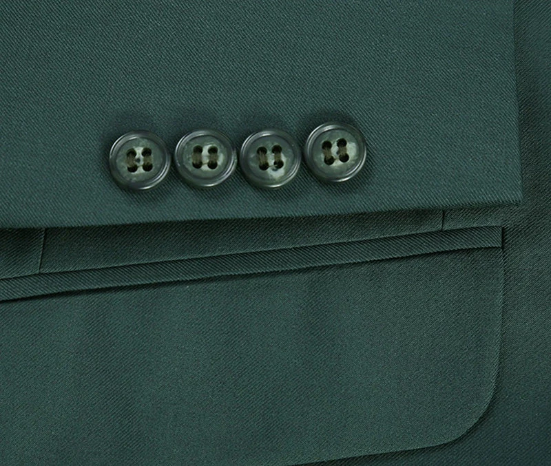 Vanderbilt Collection- Classic 2 Piece Suit 2 Buttons Regular Fit In Green 4 Vanderbilt Collection- Classic 2 Piece Suit 2 Buttons Regular Fit In Green - Image 4