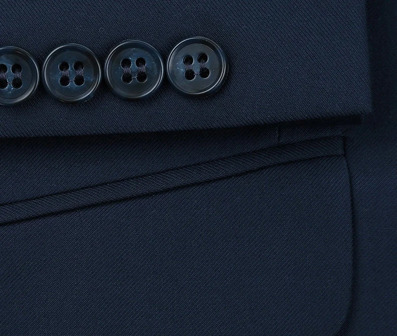 Vanderbilt Collection - Classic 2 Piece Suit 2 Buttons Regular Fit In Navy 6 Vanderbilt Collection - Classic 2 Piece Suit 2 Buttons Regular Fit In Navy - Image 6