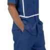 Navy Minimalist Line Design 2 Piece Short Sleeve Walking Suit With Shorts