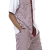 Burgundy Houndstooth 2 Piece Short Sleeve Walking Suit Set With Shorts