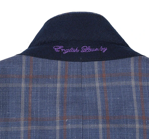 English Laundry 2-Piece Check Wool Linen Blend Slim Fit Suit 5 English Laundry 2-Piece Check Wool Linen Blend Slim Fit Suit - Image 5