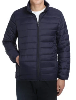 Men's Quilted Puffer Jacket In Navy -Outlet Suit Refined Store 816 Navy 3 S