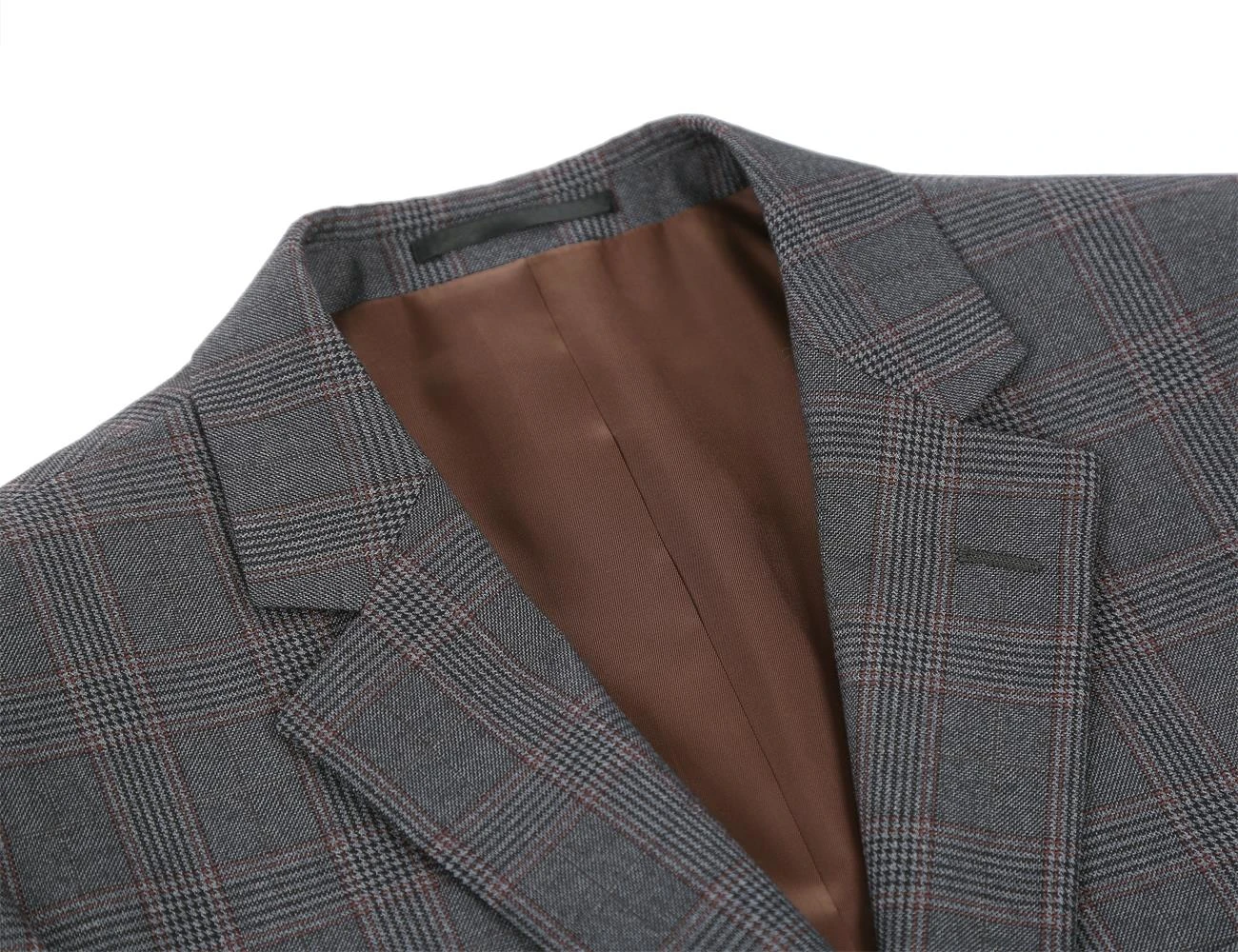 Trevi Collection - 2 Piece Suit 2 Buttons Glen Plaid Regular Fit In Gray 4 Trevi Collection - 2 Piece Suit 2 Buttons Glen Plaid Regular Fit In Gray - Image 4