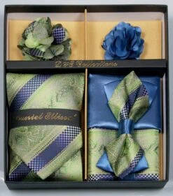 Green And Blue Men's Accessory Collection Box 6 Pieces Set