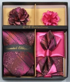 Hot Pink Men's Accessory Collection Box 6 Pieces Set
