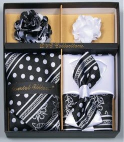 Black And White Dots Men's Accessory Collection Box 6 Piece Set