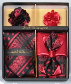 Black And Red Men's Accessory Collection Box 6 Piece Set