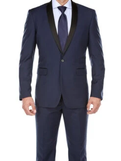 (38L) Blue 2 Piece Tuxedo Shawl Lapel Slim Fit