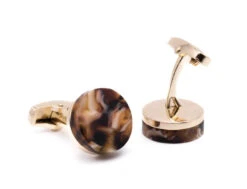 Marble Gold Men's Cuff Links Accessory Box