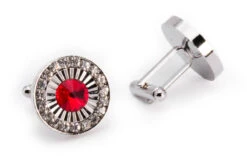 Ruby Crystal Men's Cuff Links Accessory Box