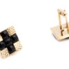 Black On Gold Crystal Men's Cuff Links Accessory Box