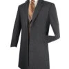 Wool & Cashmere Regular Fit Top Coat 38" Long In Charcoal