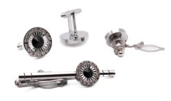 Black Crystal Men's Accessory Box 4 Piece Collection Set