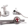 Crystal Cross Ruby White Men's Accessory Box 4 Piece Collection Set