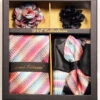 Coral And Black Men's Accessory Collection Box 6 Piece Set