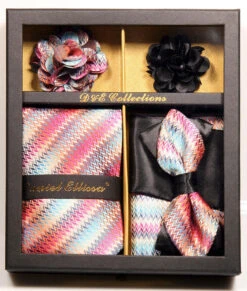 Coral And Black Men's Accessory Collection Box 6 Piece Set