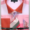 French Cuff Shirt In Pink With Tie, Cuff Links, And Handkerchief