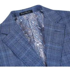 English Laundry 2-Piece Pale Denim Glen Check Suit Wool Blend -Outlet Suit Refined Store EL 72 60 400 1