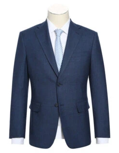 English Laundry Blue Checked Slim Fit Suit Wool Blend 12 English Laundry Blue Checked Slim Fit Suit Wool Blend -Outlet Suit Refined Store EL52 50 095 1