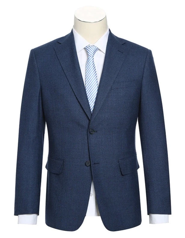 English Laundry Blue Checked Slim Fit Suit Wool Blend 3 English Laundry Blue Checked Slim Fit Suit Wool Blend - Image 3