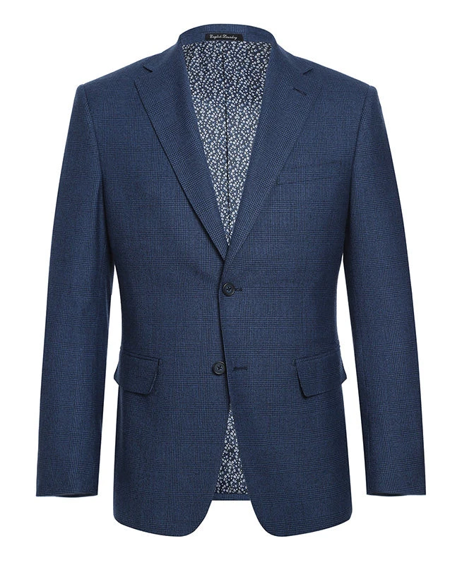 English Laundry Blue Checked Slim Fit Suit Wool Blend 1 English Laundry Blue Checked Slim Fit Suit Wool Blend