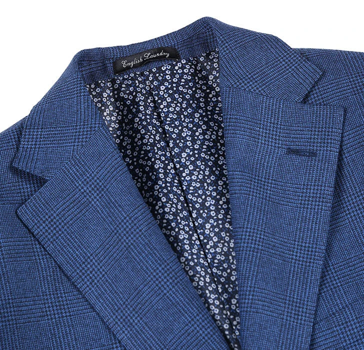 English Laundry Blue Checked Slim Fit Suit Wool Blend 5 English Laundry Blue Checked Slim Fit Suit Wool Blend - Image 5