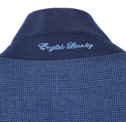 English Laundry Blue Checked Slim Fit Suit Wool Blend 15 English Laundry Blue Checked Slim Fit Suit Wool Blend -Outlet Suit Refined Store EL52 50 095 5