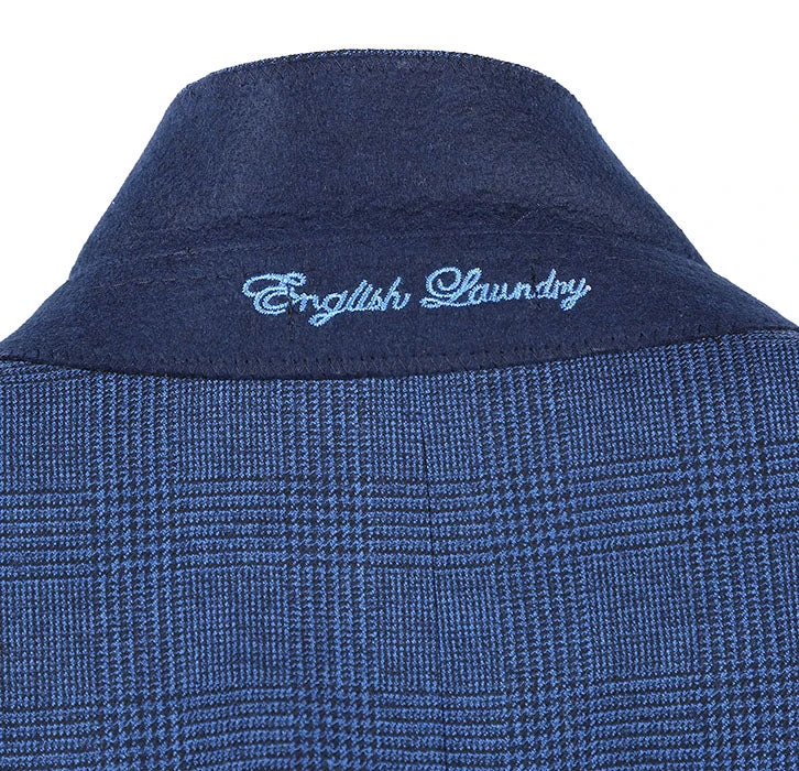 English Laundry Blue Checked Slim Fit Suit Wool Blend 6 English Laundry Blue Checked Slim Fit Suit Wool Blend - Image 6