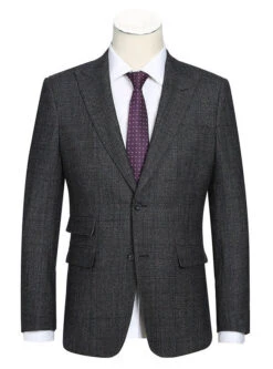 English Laundry Charcoal Checked Slim Fit Suit 100% Wool 12 English Laundry Charcoal Checked Slim Fit Suit 100% Wool -Outlet Suit Refined Store EL52 50 410 1