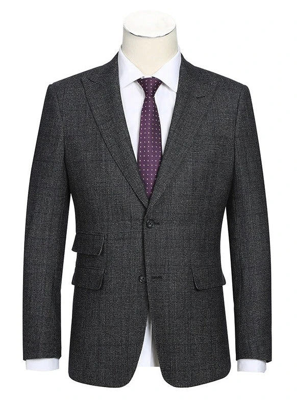 English Laundry Charcoal Checked Slim Fit Suit 100% Wool 3 English Laundry Charcoal Checked Slim Fit Suit 100% Wool - Image 3