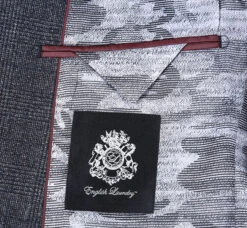 English Laundry Charcoal Checked Slim Fit Suit 100% Wool 16 English Laundry Charcoal Checked Slim Fit Suit 100% Wool -Outlet Suit Refined Store EL52 50 410 6