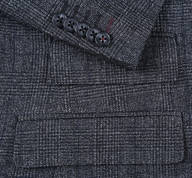 English Laundry Charcoal Checked Slim Fit Suit 100% Wool 8 English Laundry Charcoal Checked Slim Fit Suit 100% Wool - Image 8