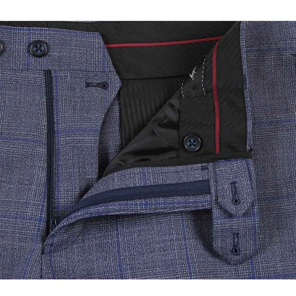 English Laundry 2-Piece Gray With Blue Windowpane Suit Wool Blend 6 English Laundry 2-Piece Gray With Blue Windowpane Suit Wool Blend - Image 6