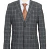 English Laundry 2-Piece Gray Check Peak Suit Wool Blend