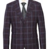 English Laundry 2-Piece Purple Window Pane Check Suit Wool Blend
