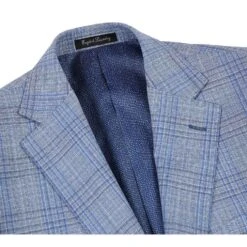 English Laundry 2-Piece Light Gray With Blue Check Suit Wool Blend -Outlet Suit Refined Store EL72 68 401 1